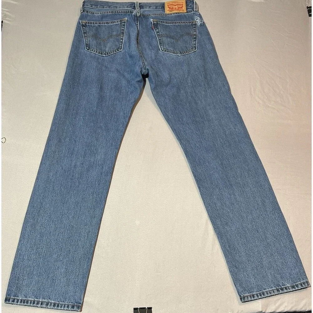 Levis 505 Jeans Mens 34x34 Blue Straight Leg Regular Fit Medium Wash